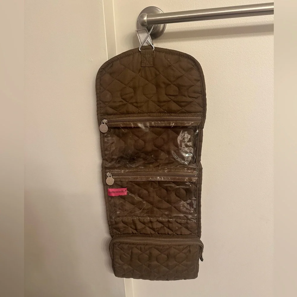 Buckhead Betties Hanging Toiletry Bag in Brown Floral Paisley Pattern